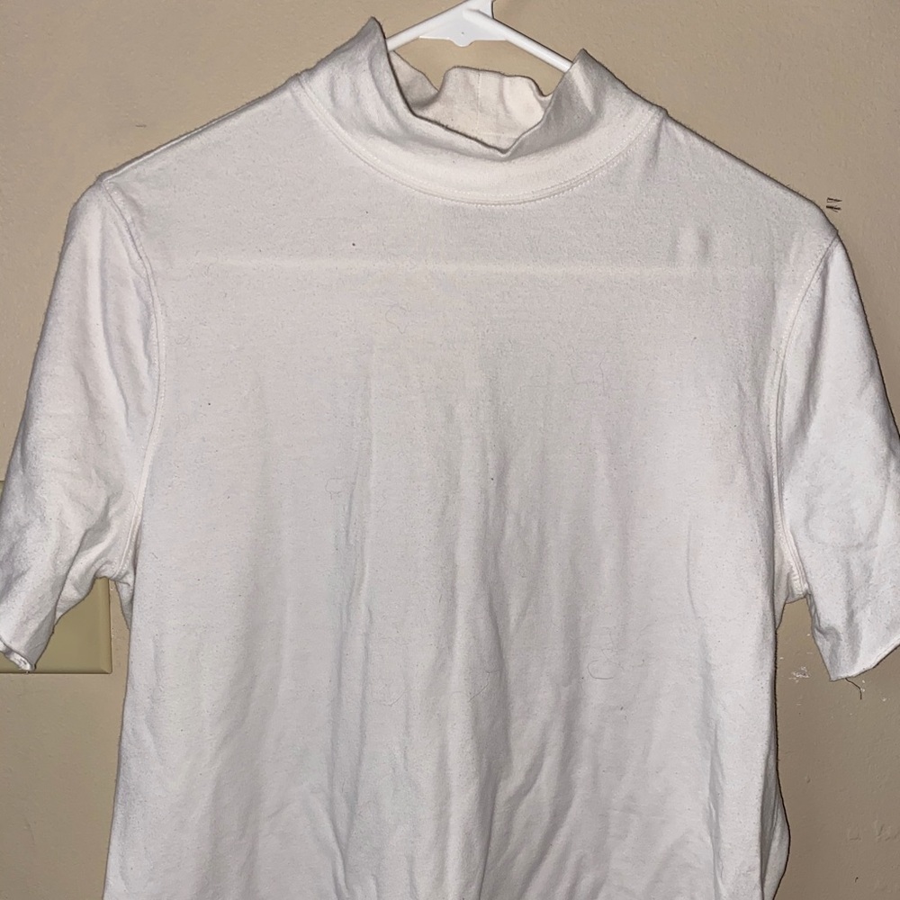 White mock neck